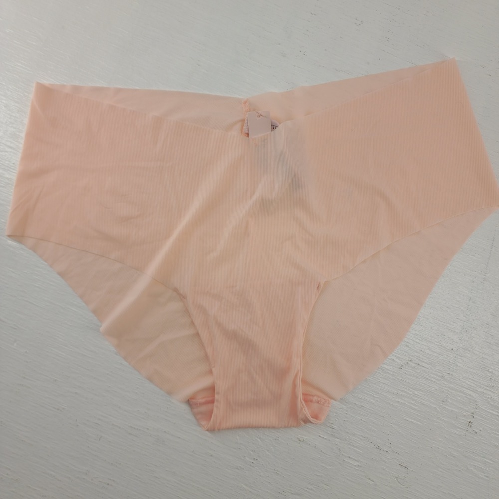 Victoria's Secret Peach Ribbed Seamless‎ Hiphugger Panties XL Womens New